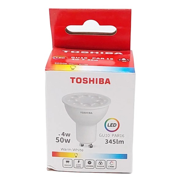 Toshiba Bec Led 4w Gu10 Alb Cald 100/bax