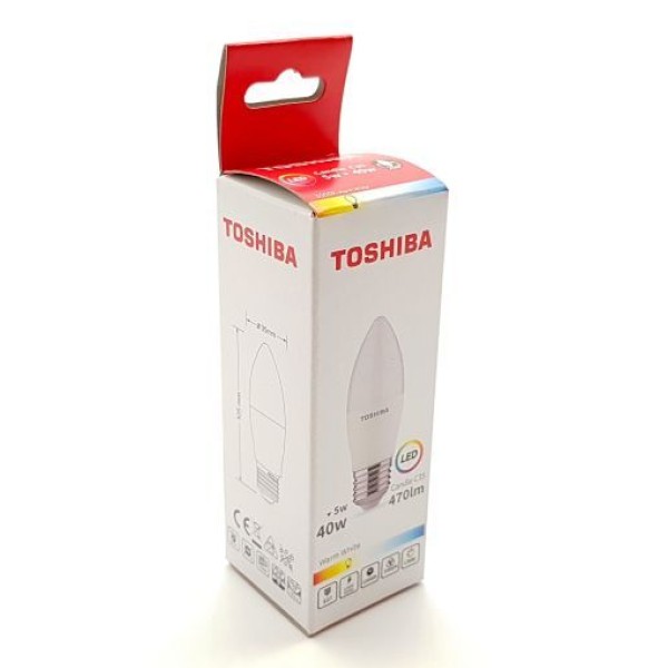 Toshiba Bec Led 5w E27 C35 Alb Cald 100/bax