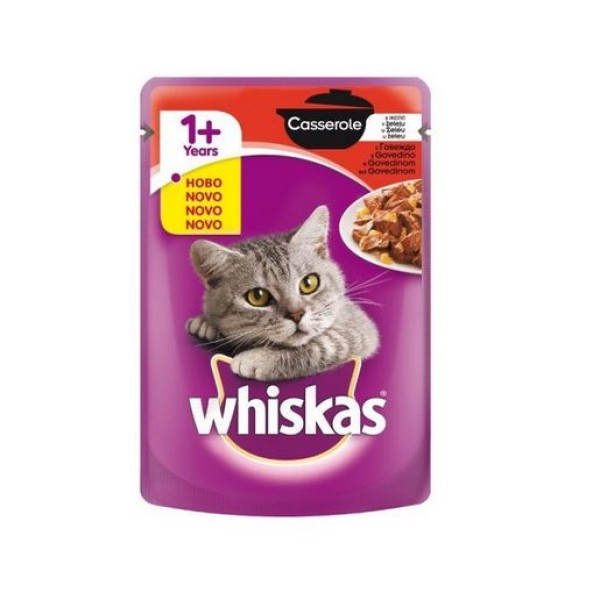 Whiskas Hrana Umeda Pisici Adulte 1an+casserole Vita Plic 85gr 28/bax