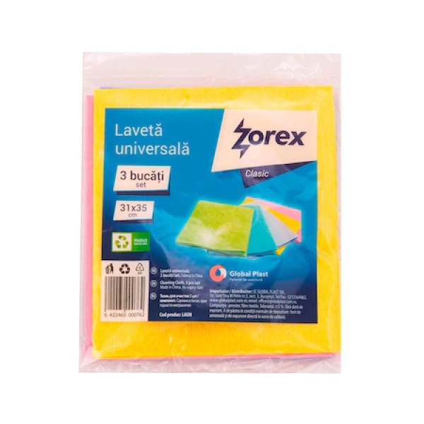 Zorex Clasic Laveta Universala 31x35cm 3buc/set 40/bax Zorex Clasic Laveta Universala 31x35cm 3buc/set 40/bax