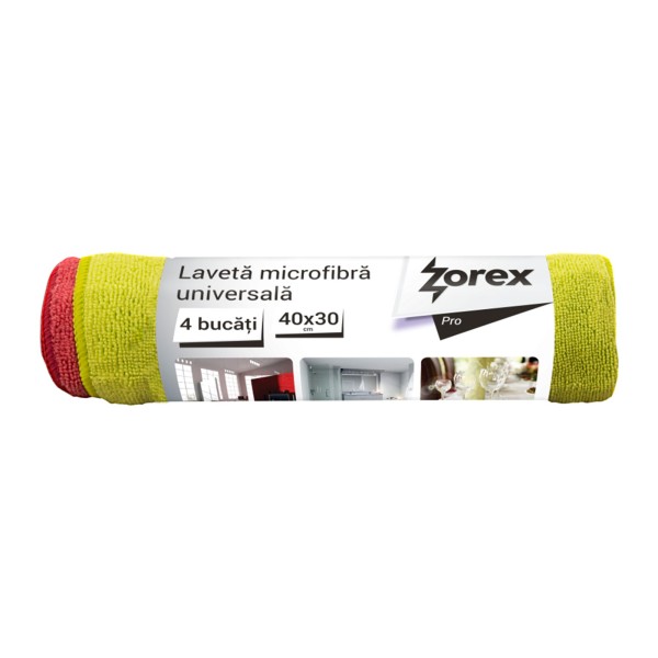 Zorex Pro Laveta Microfibra Universala 40x30cm 4buc/set 50/bax Zorex Pro Laveta Microfibra Universala 40x30cm 4buc/set 50/bax
