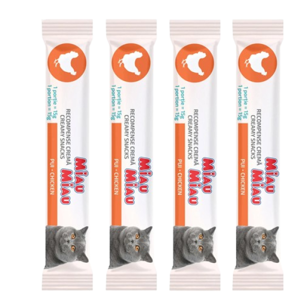 Miau Miau Recompensa Pisici Crema Pui 4x15g 12/bax